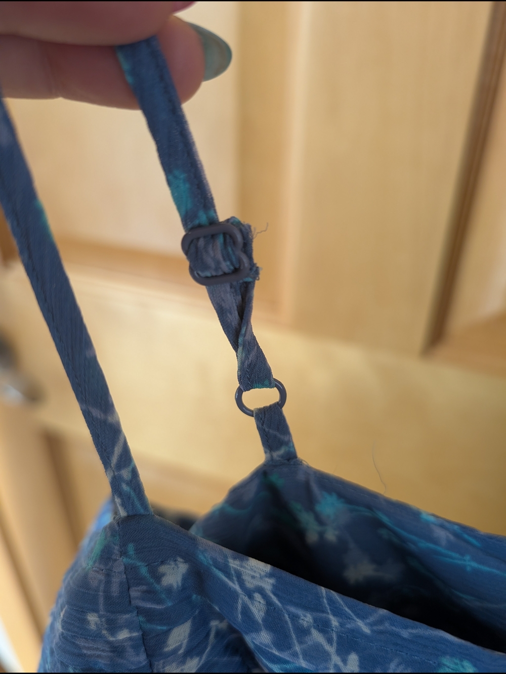 LC Lauren Conrad Teal and Navy Floral Spaghetti Strap Dress - Picture 5 of 10